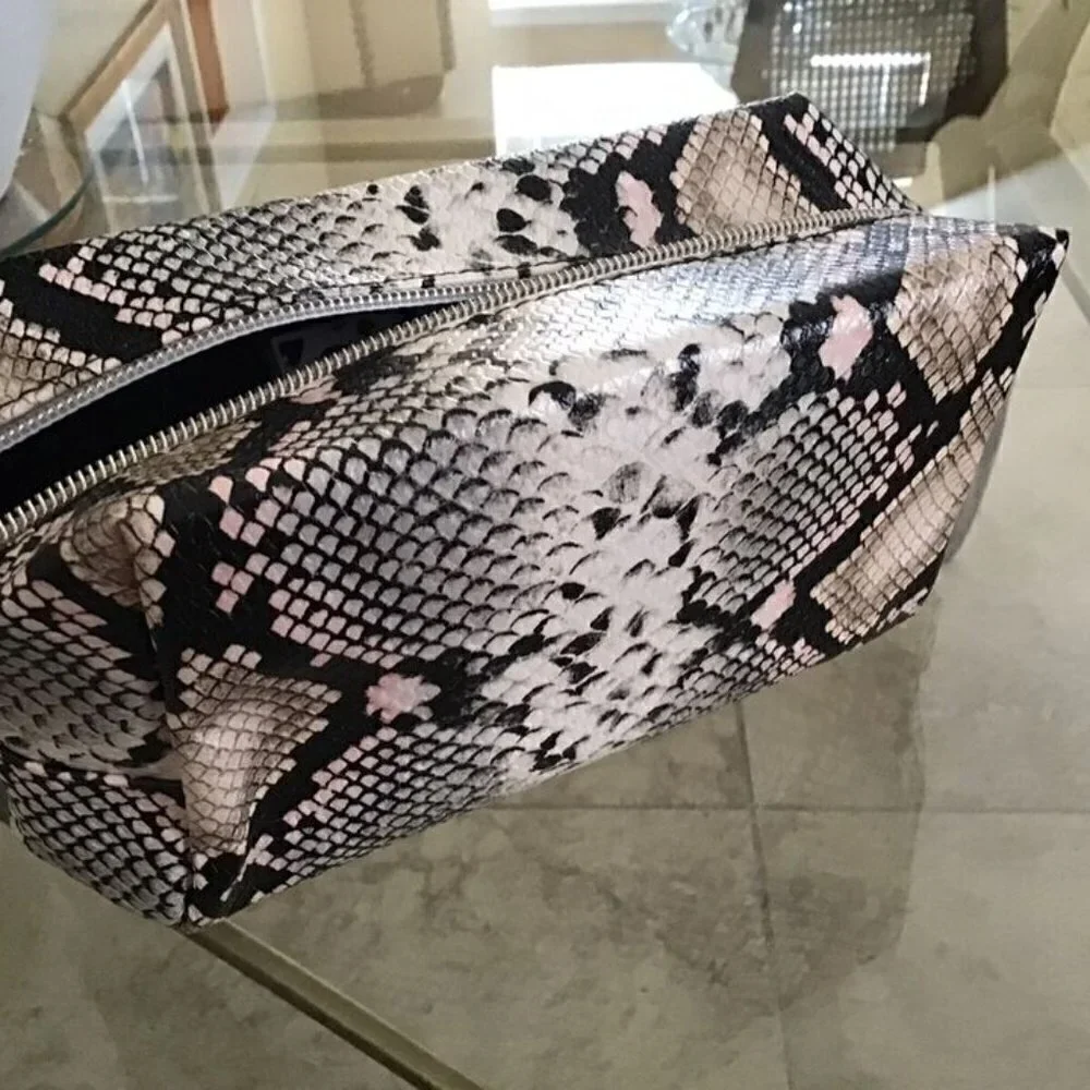 tarte Cosmetics Vegan Zippered Snakeskin Makeup Bag - BRAND NEW